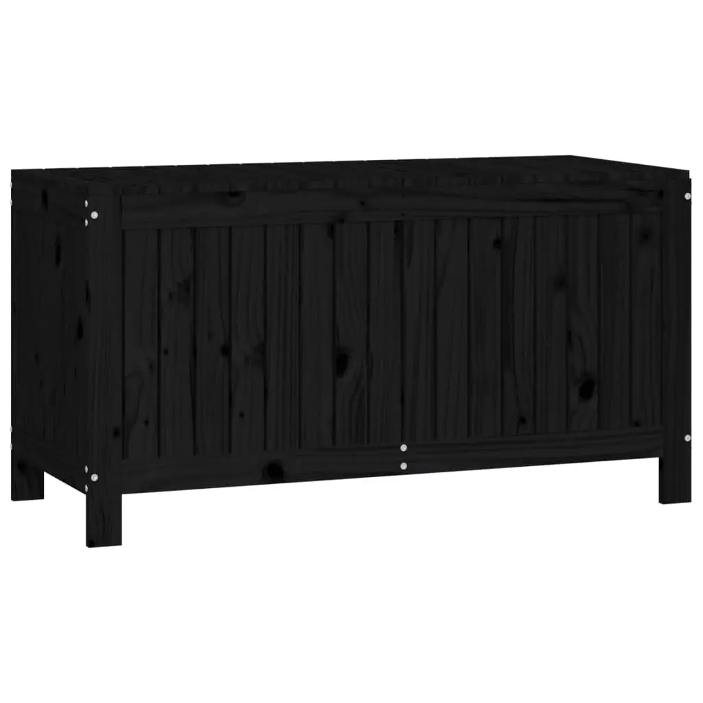 Outdoor Tool Organizer Black Wooden Garden Storage Box with Hydraulic Lid 115x49x60cm