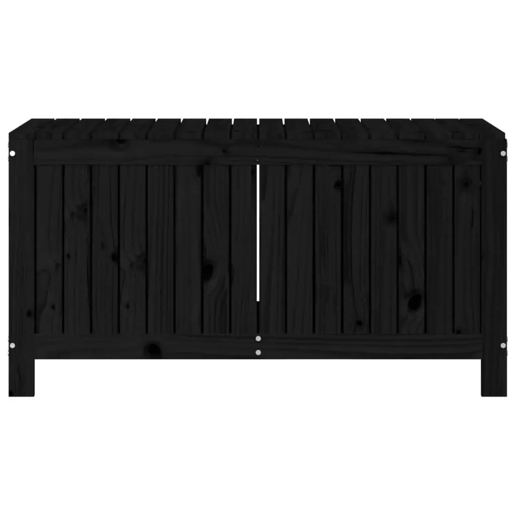Outdoor Tool Organizer Black Wooden Garden Storage Box with Hydraulic Lid 115x49x60cm