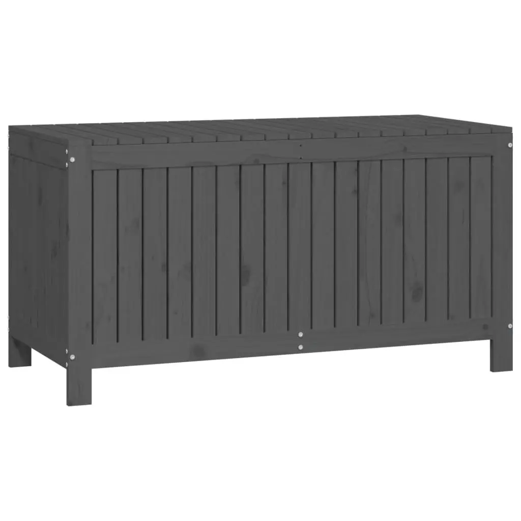 Garden Storage Box Grey Outdoor Wooden Solid Pine Wood Deck Tool Shed Furniture