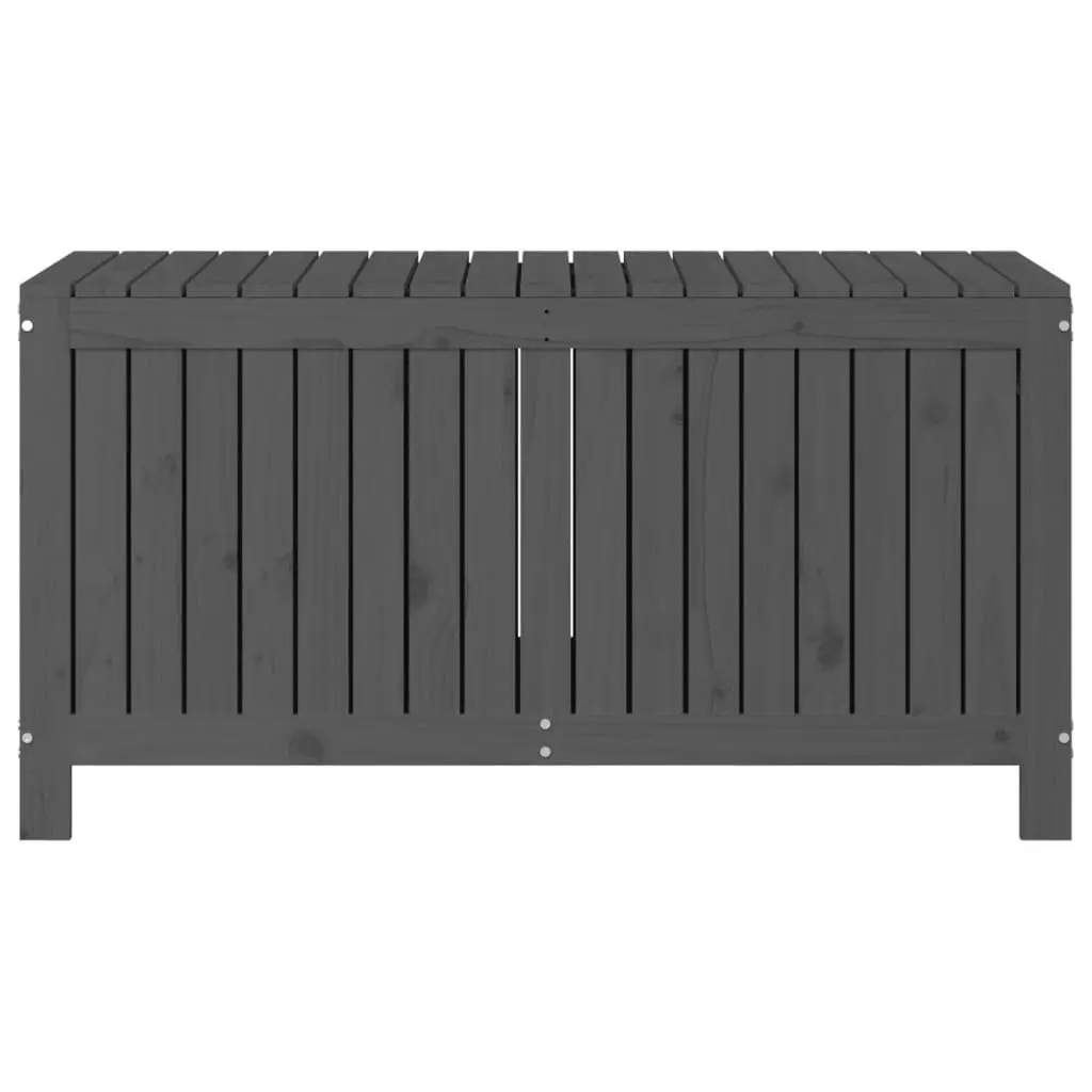 Garden Storage Box Grey Outdoor Wooden Solid Pine Wood Deck Tool Shed Furniture
