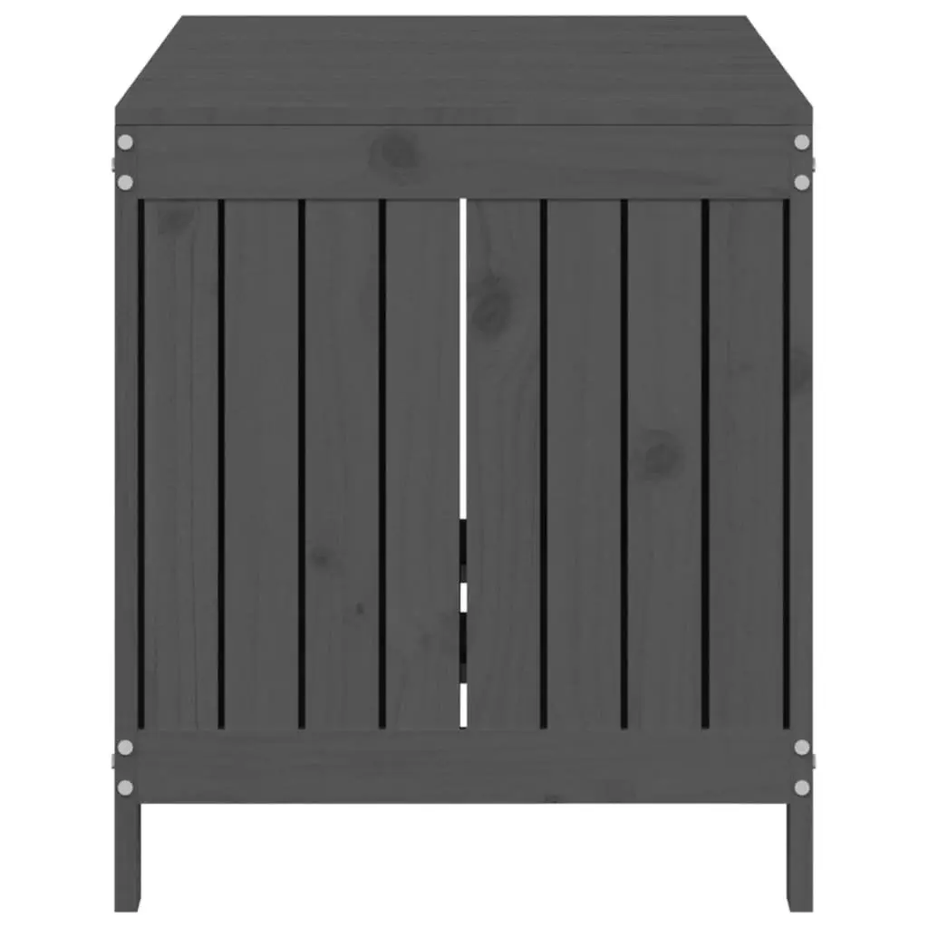 Garden Storage Box Grey Outdoor Wooden Solid Pine Wood Deck Tool Shed Furniture