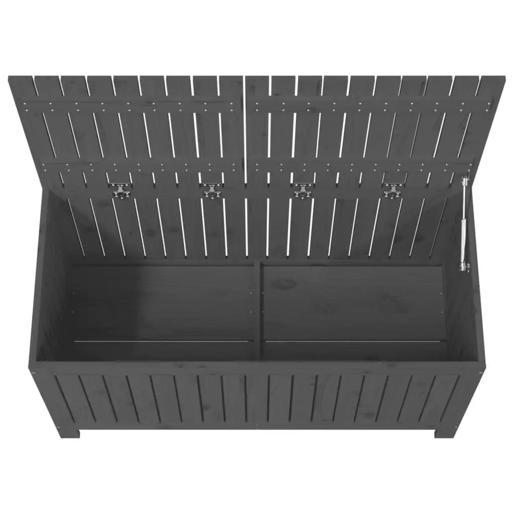 Garden Storage Box Grey Outdoor Wooden Solid Pine Wood Deck Tool Shed Furniture