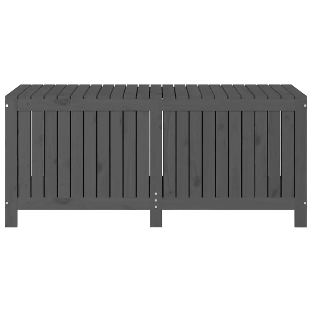 Garden Storage Box Grey Solid Wood Pine Outdoor Deck Patio Furniture Organizer