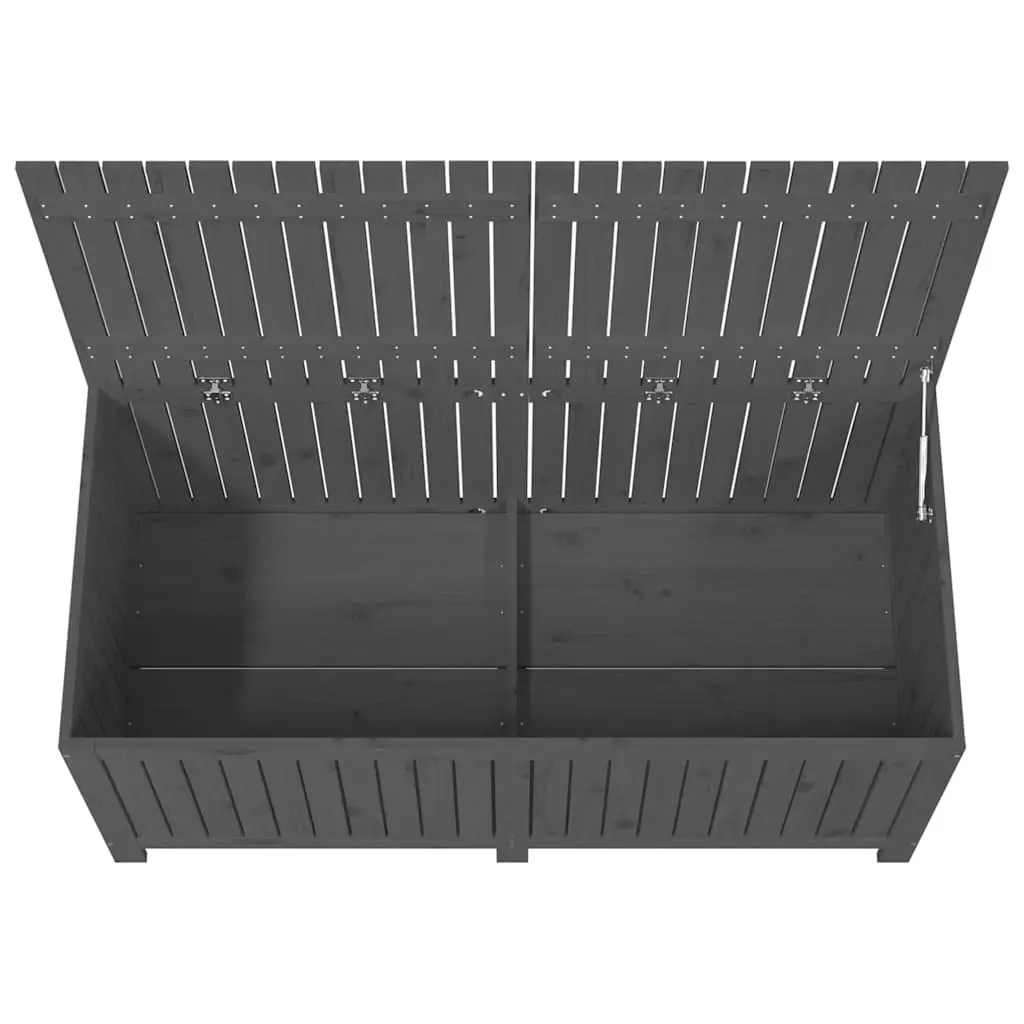 Garden Storage Box Grey Solid Wood Pine Outdoor Deck Patio Furniture Organizer