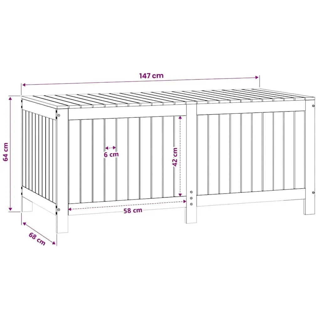 Garden Storage Box Grey Solid Wood Pine Outdoor Deck Patio Furniture Organizer