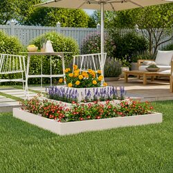 Compact White Wooden Planter Box 80x80x27cm