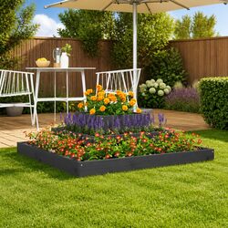 Concise 3-Tier Grey Planter Box for Your Garden
