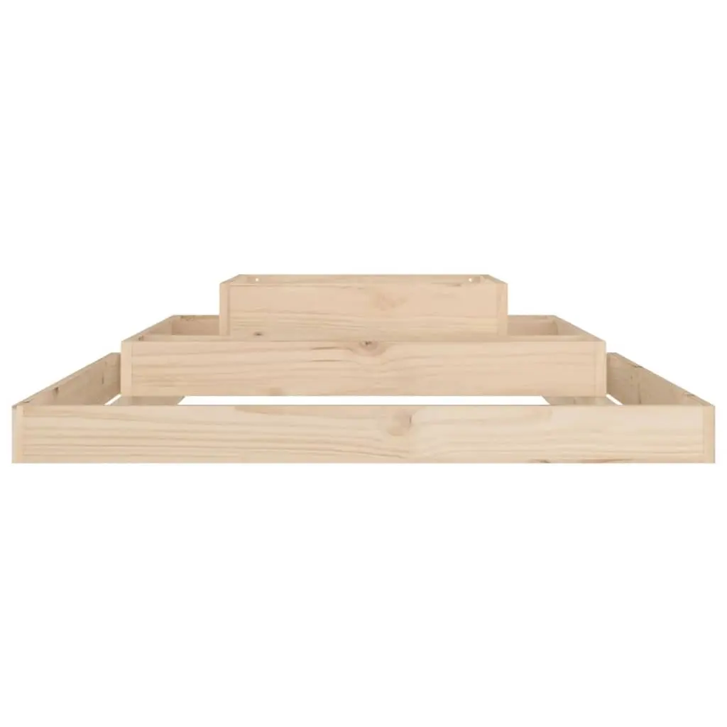 Wooden Planter Brown 110x110x27 cm 3-Tier Raised Flower Bed Garden Container