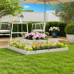 Compact 3-Tier White Wooden Planter Box for Gardens