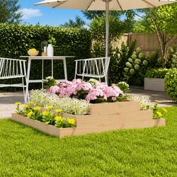 Wooden Planter Box with 3 Depths - Simple and Durable Design