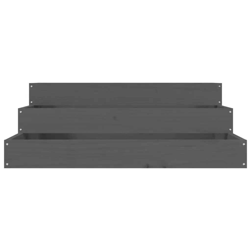 Wooden Planter Box Grey 78x78x27cm Raised Garden Bed Flower Pot Container