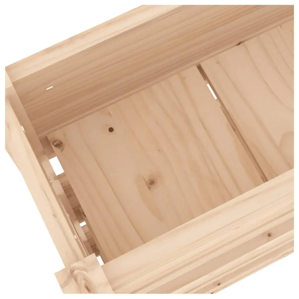 Wooden Garden Planter Brown 112x25x104.5 cm Raised Bed with 3 Flower Boxes