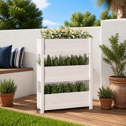 Compact Wooden Planter Box for Versatile Use