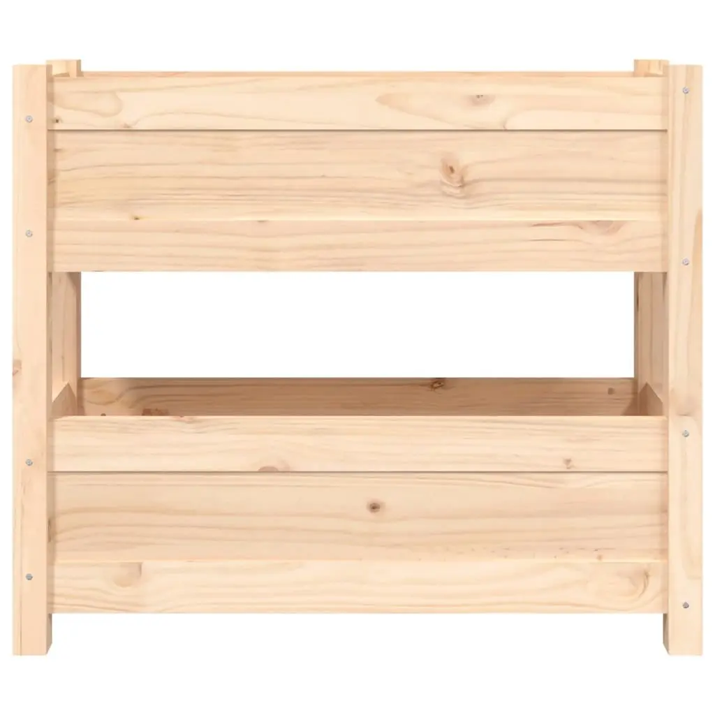 Wooden Planter Brown 2 Flower Boxes Sturdy Frame for Indoor Outdoor Use