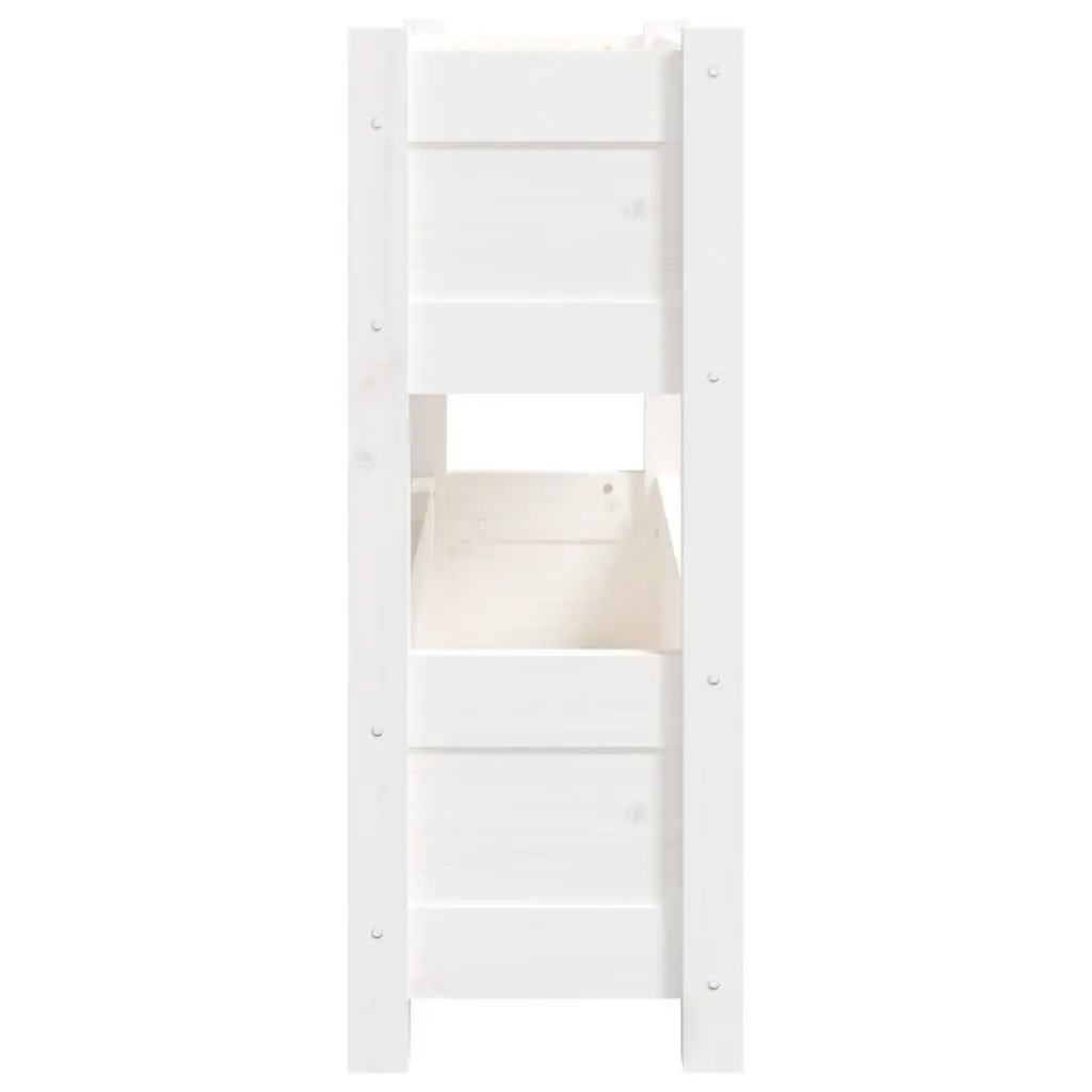 Wooden Planter White 77x25x66 cm Twin Flower Boxes