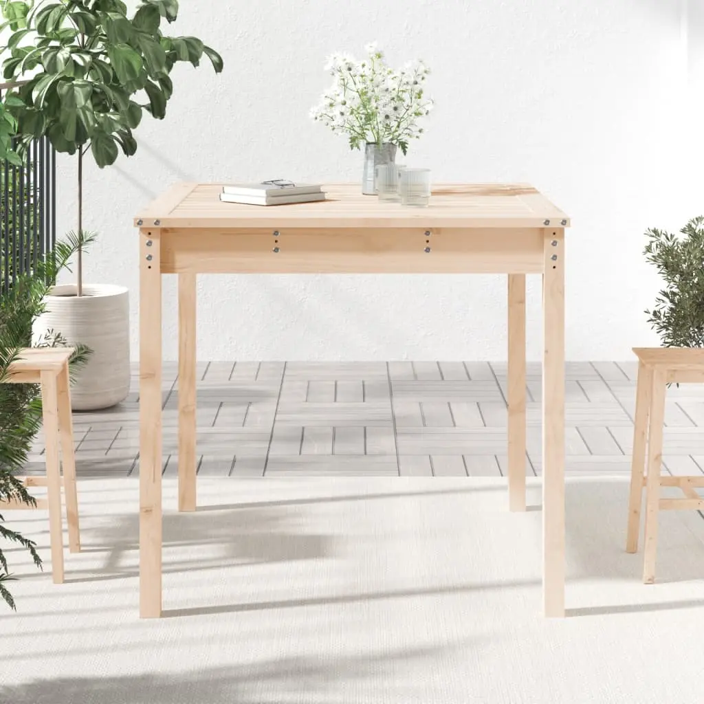 Garden Table 82.5x82.5x76 cm Solid Wood Pine Outdoor Patio Furniture Brown