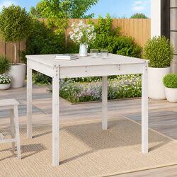 Friendly White Garden Table 82.5x82.5x76 cm Solid Pine