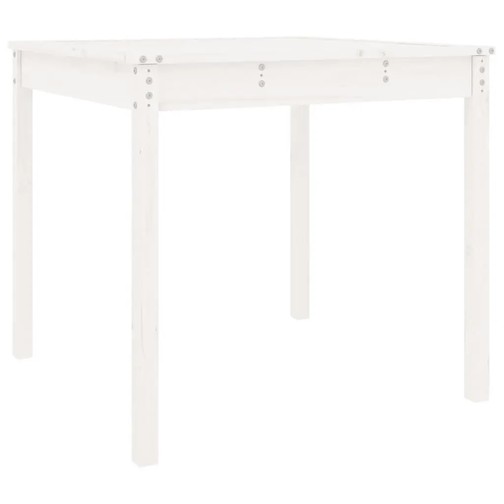 Garden Table White 82.5x82.5x76 cm Solid Wood Pine Outdoor Patio Furniture
