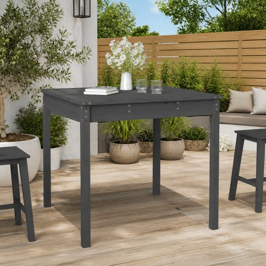 Garden Table Grey 82.5x82.5x76cm Solid Wood Pine Outdoor Patio Furniture