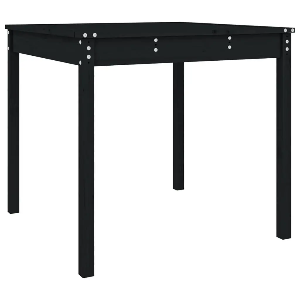 Black Garden Table in Solid Pine