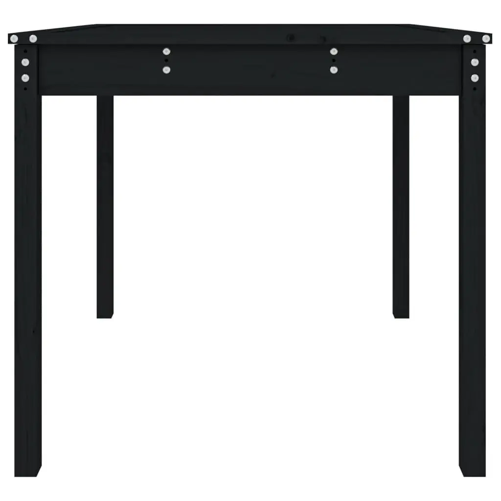 Black Garden Table in Solid Pine