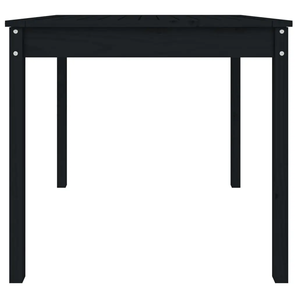 Black Garden Table in Solid Pine