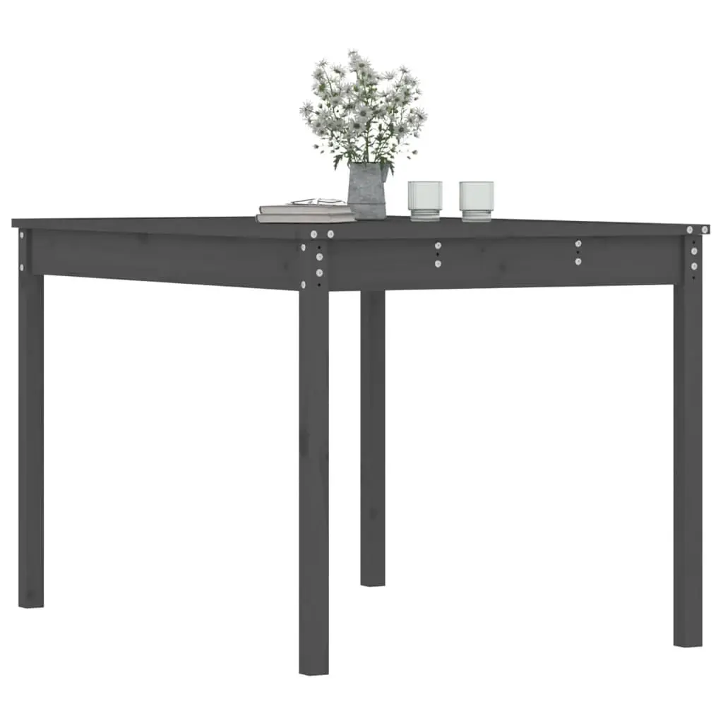 Garden Table Grey Outdoor Patio Furniture Solid Wood Pine Dining Desk