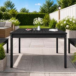 Compact Black Solid Pine Garden Table for Patios