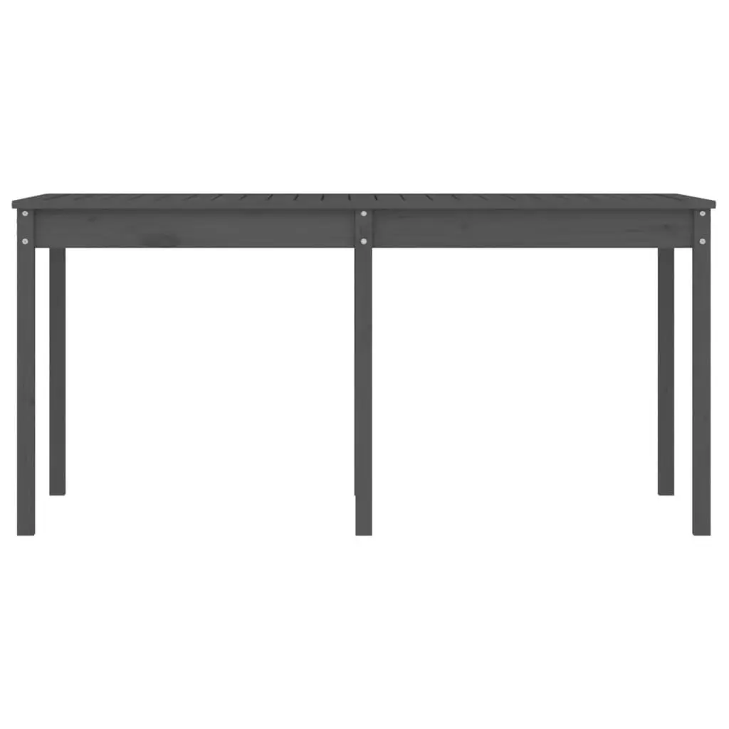 Solid Wood Garden Table Grey 159.5x82.5x76cm Sturdy Pine Frame