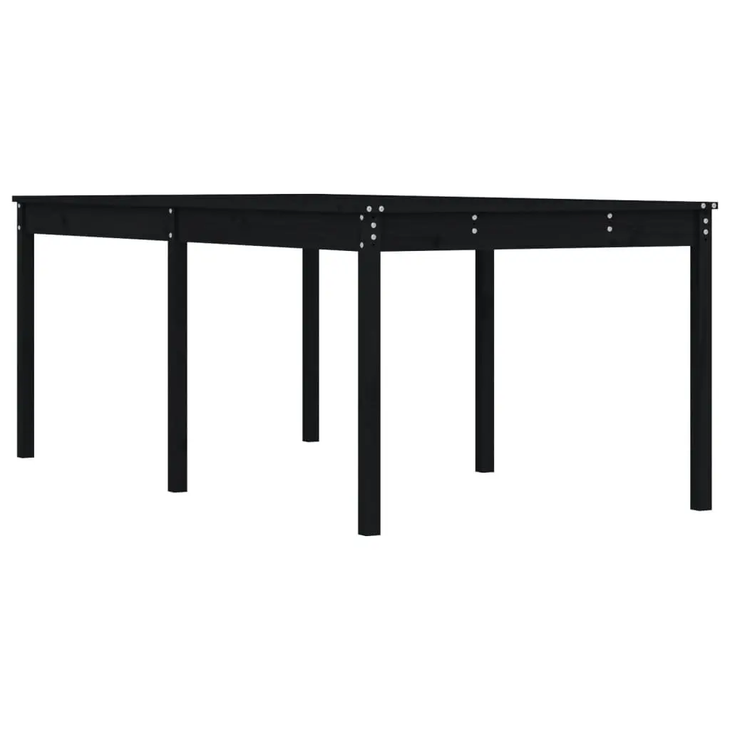 Black Garden Table 203.5x100x76cm in Solid Pine