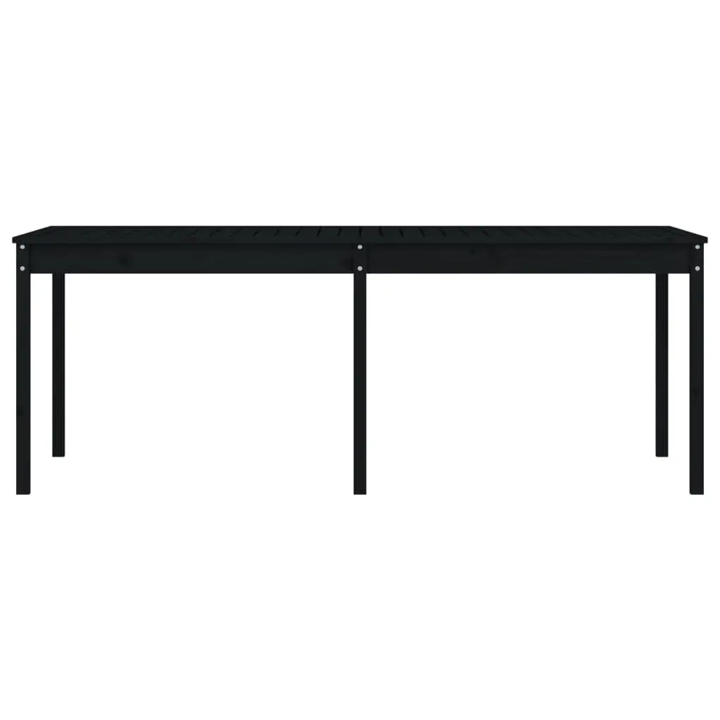 Black Garden Table 203.5x100x76cm in Solid Pine