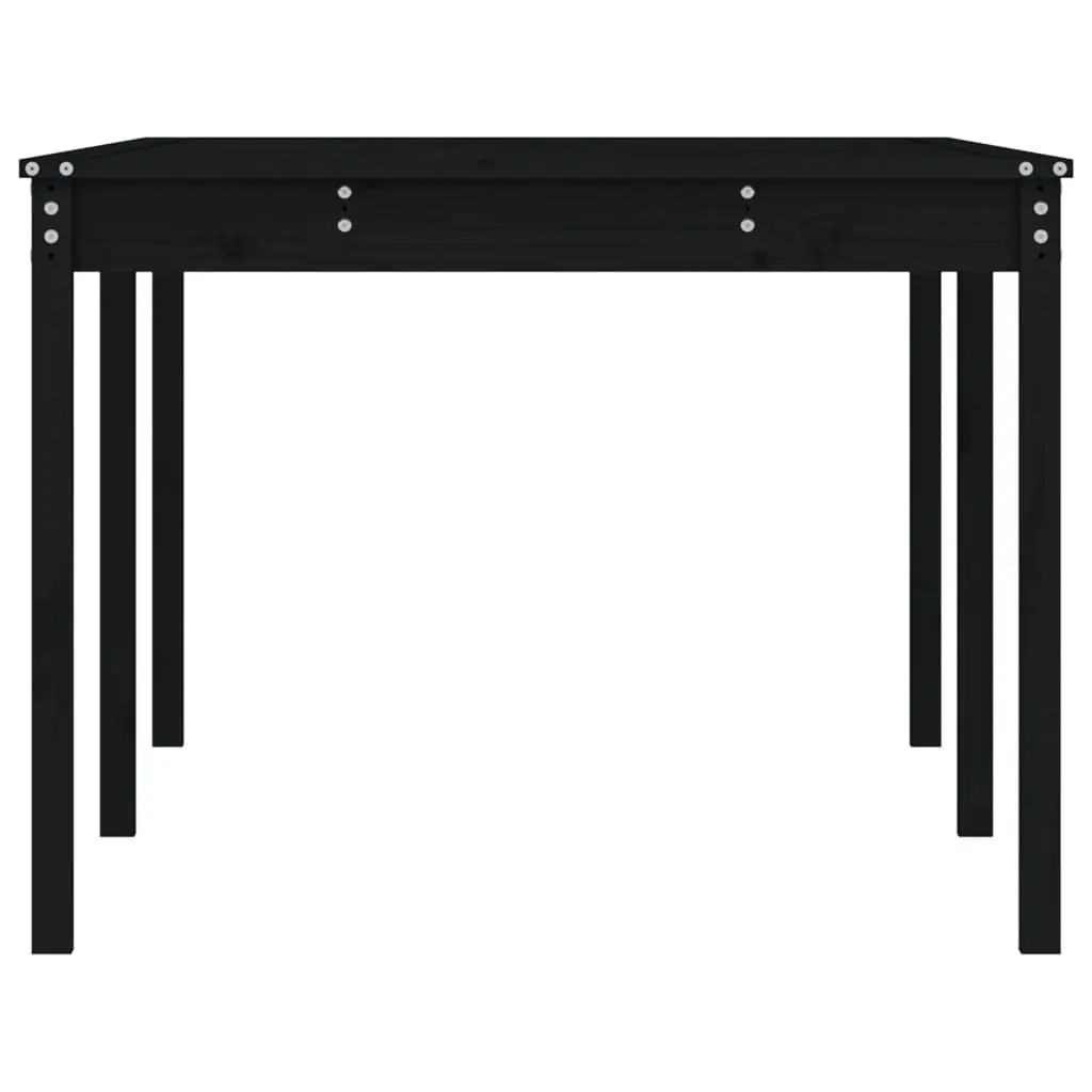 Black Garden Table 203.5x100x76cm in Solid Pine