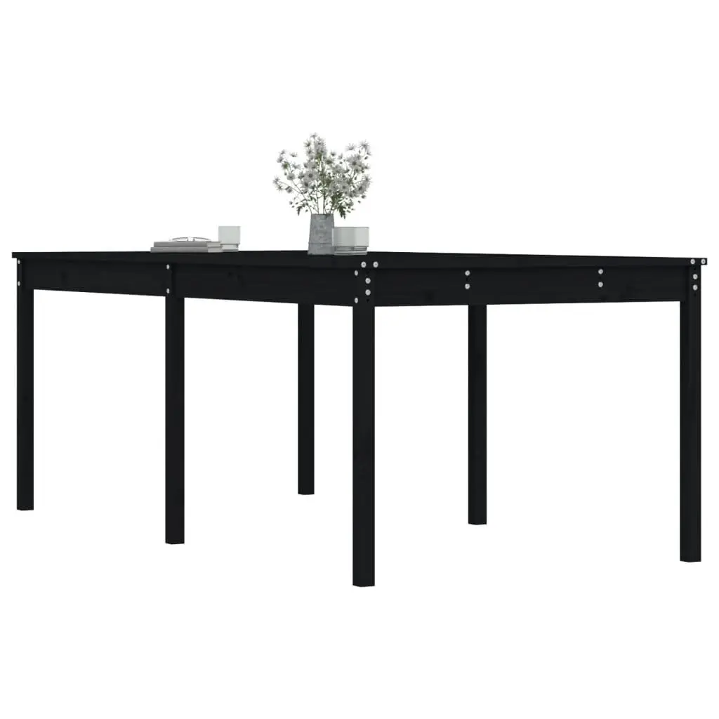 Black Garden Table 203.5x100x76cm in Solid Pine