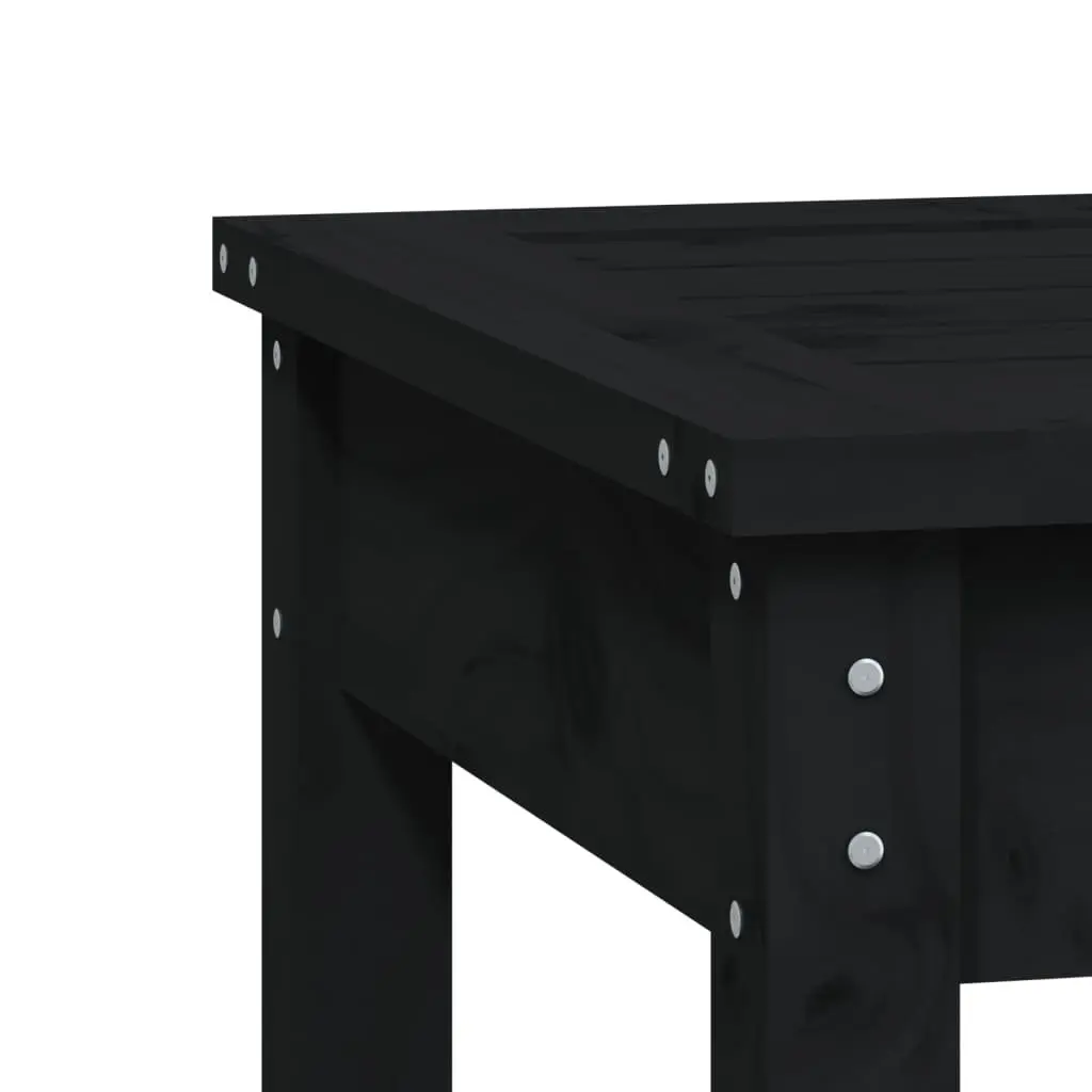 Garden Bench Outdoor Seating Black Solid Pine Wood Patio Furniture Balcony