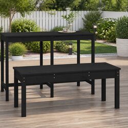 Black Pine Garden Bench - Simple and Stylish