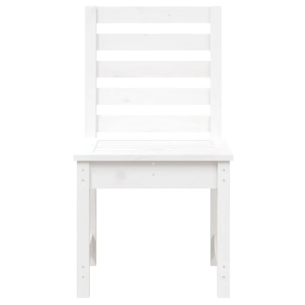 Outdoor Garden Chairs White Solid Wood 2 Piece Stable Frame Patio Furniture