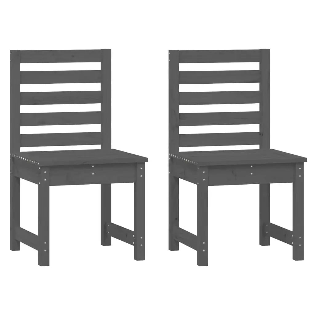 Wooden Garden Chairs Grey 2 Piece Stable Frame for Outdoor Relaxing