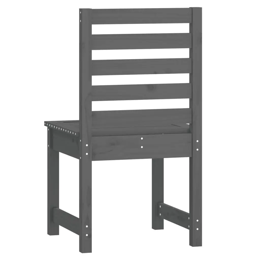 Wooden Garden Chairs Grey 2 Piece Stable Frame for Outdoor Relaxing