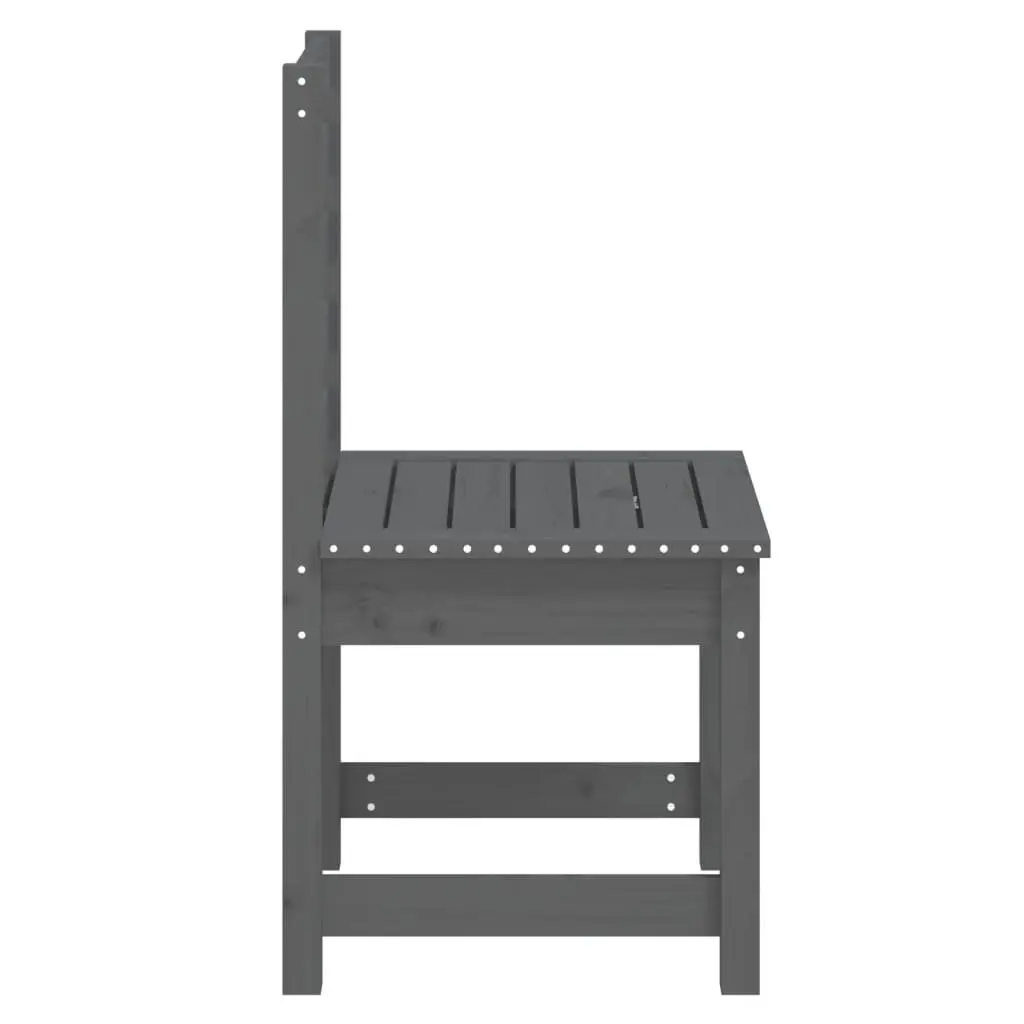 Wooden Garden Chairs Grey 2 Piece Stable Frame for Outdoor Relaxing