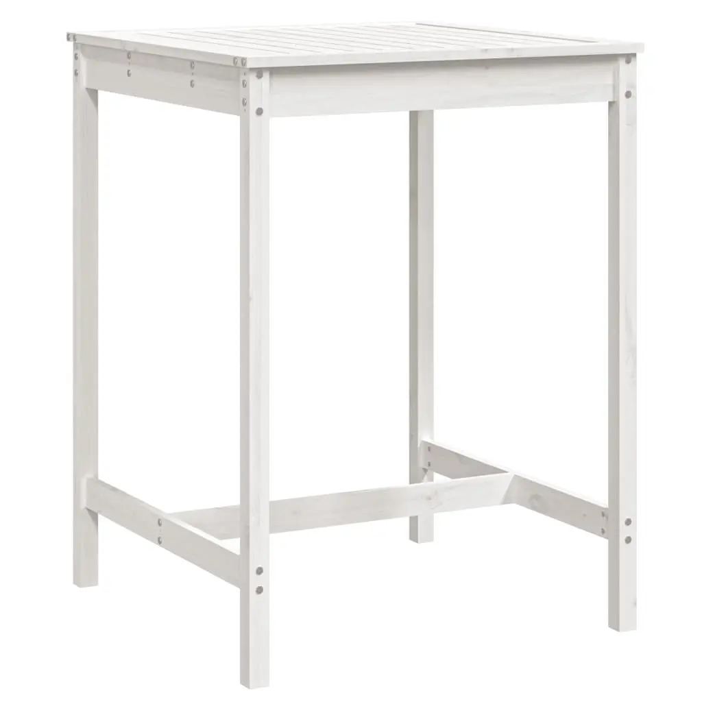 Garden Table White 82.5x82.5x110 cm Solid Wood Pine Outdoor Patio Furniture