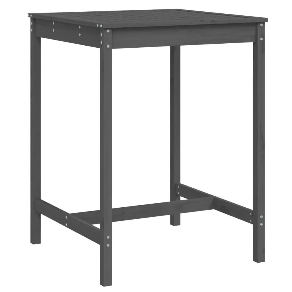 Garden Table Grey 82.5x82.5x110 cm Solid Wood Outdoor Patio Furniture