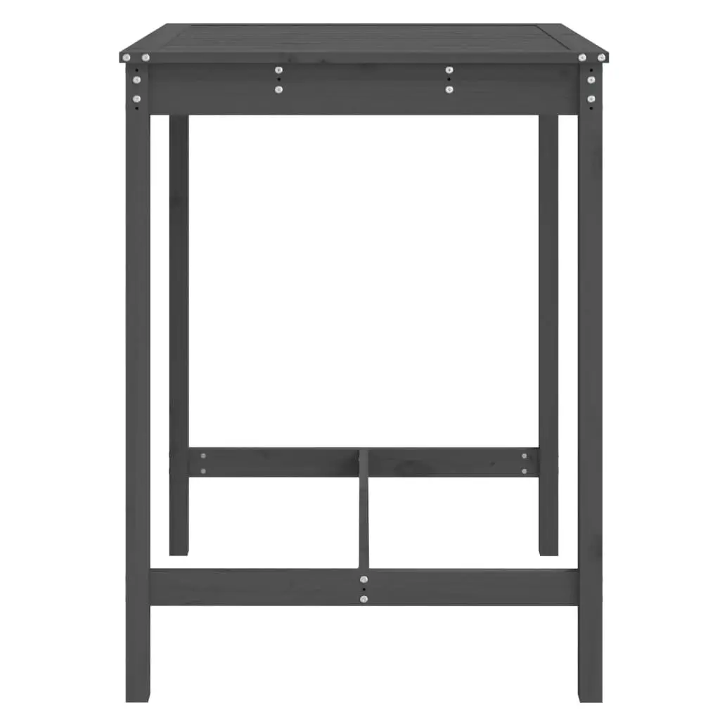 Garden Table Grey 82.5x82.5x110 cm Solid Wood Outdoor Patio Furniture