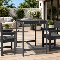 Compact Grey Garden Table with Solid Pine Construction
