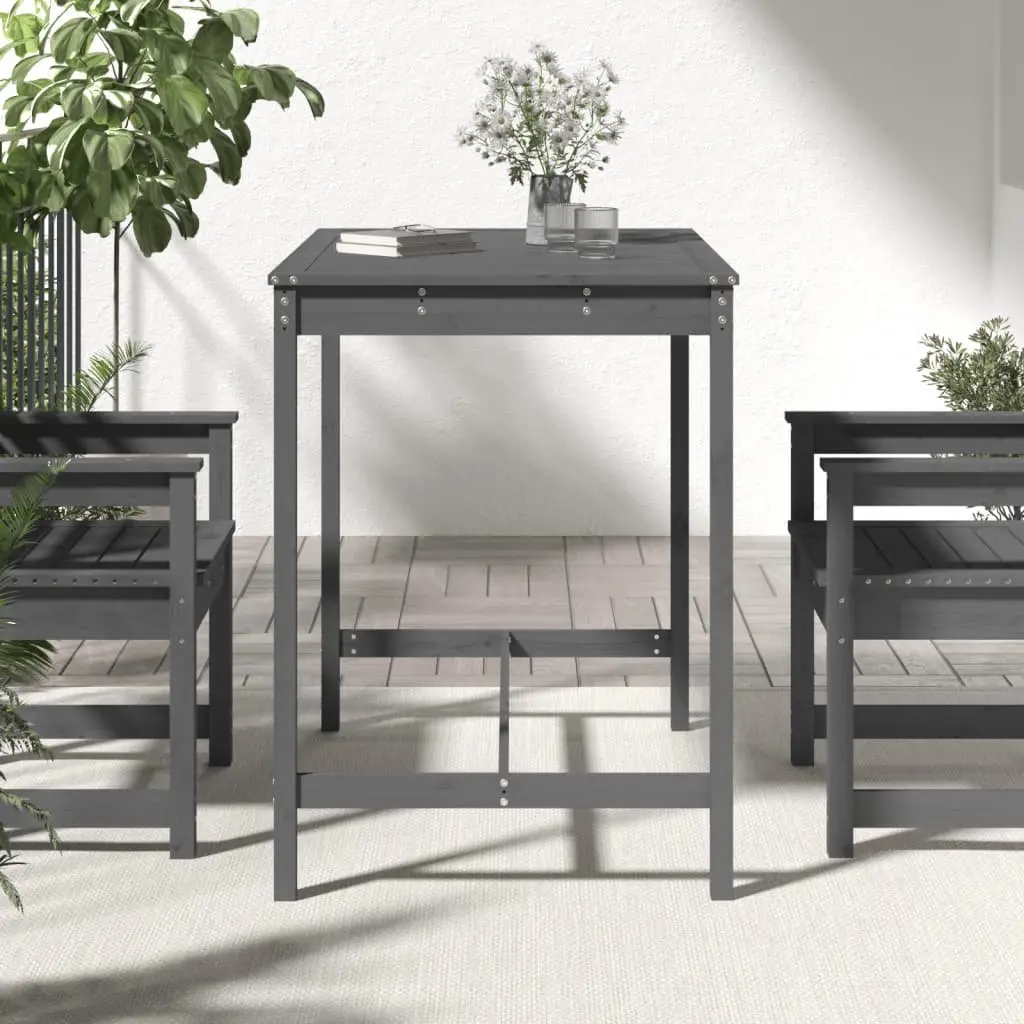 Grey Garden Table with Solid Pine Construction