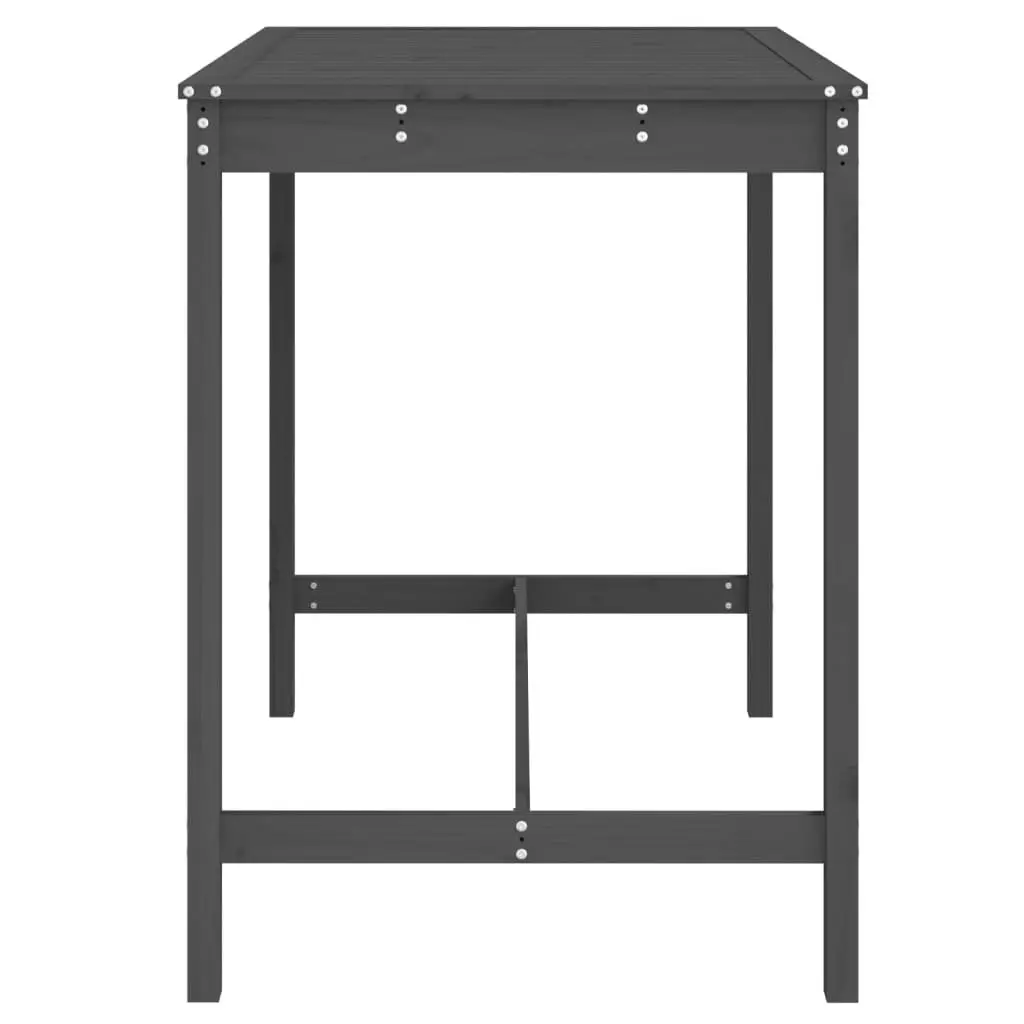 Grey Garden Table with Solid Pine Construction