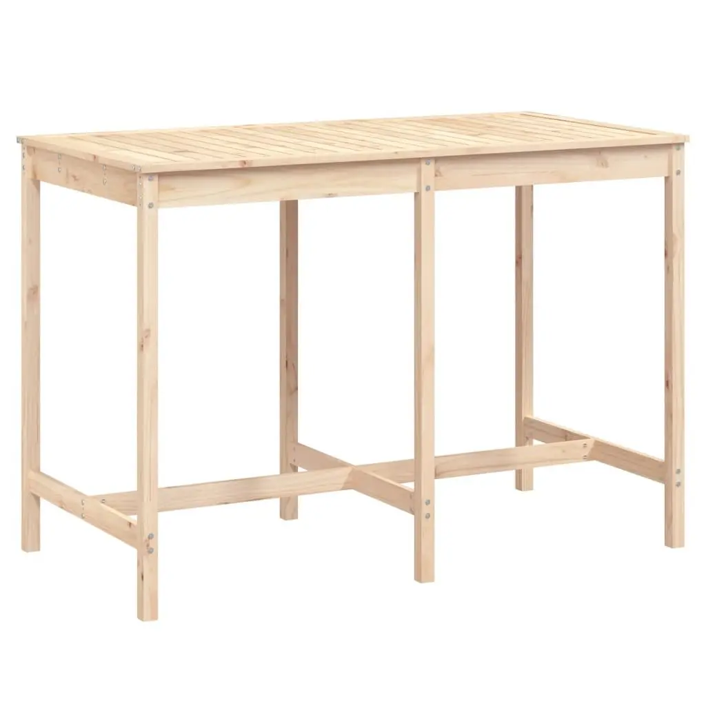 Garden Table Brown 159.5x82.5x110cm Solid Pine Wood Sturdy Construction