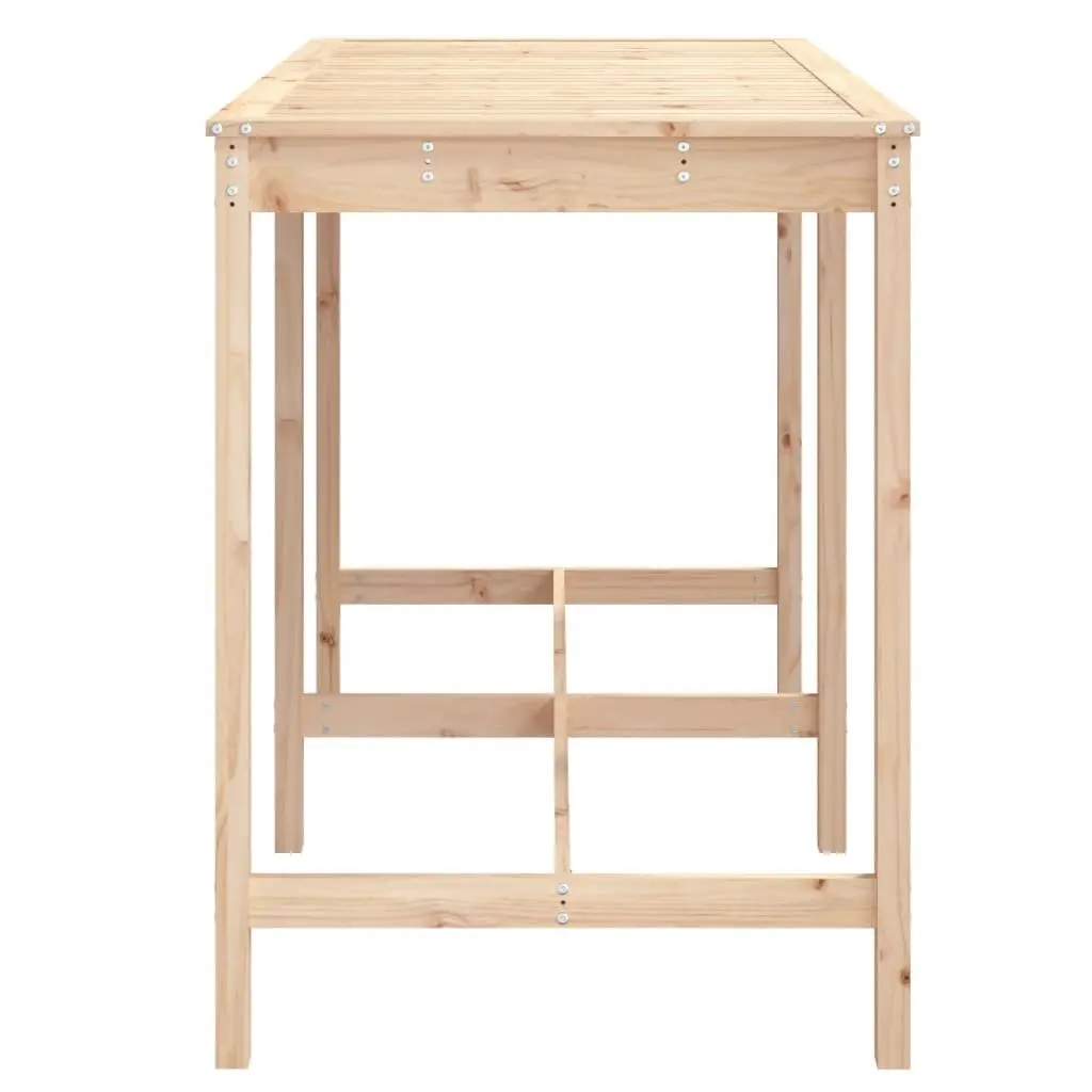 Garden Table Brown 159.5x82.5x110cm Solid Pine Wood Sturdy Construction