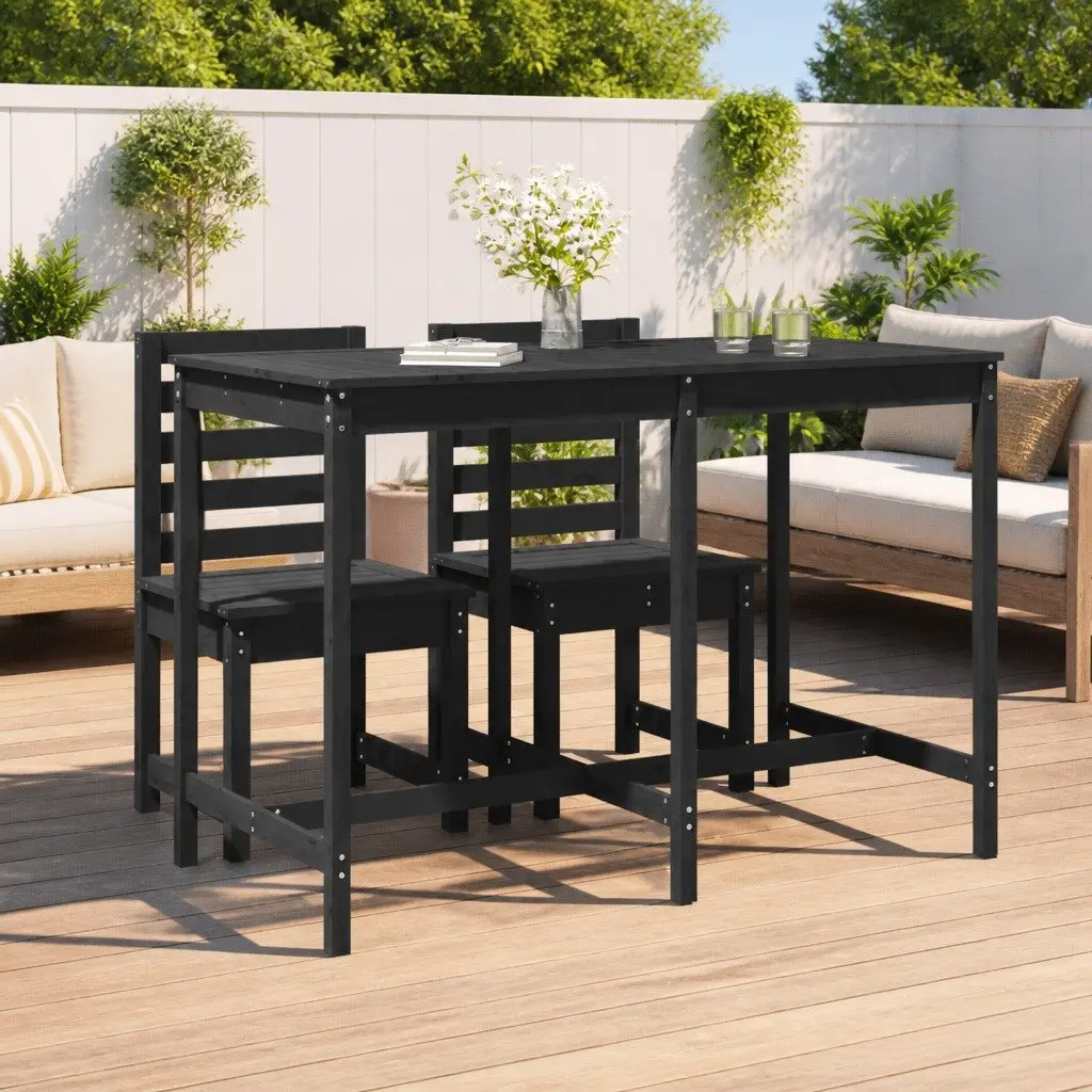 Grey Solid Pine Garden Table