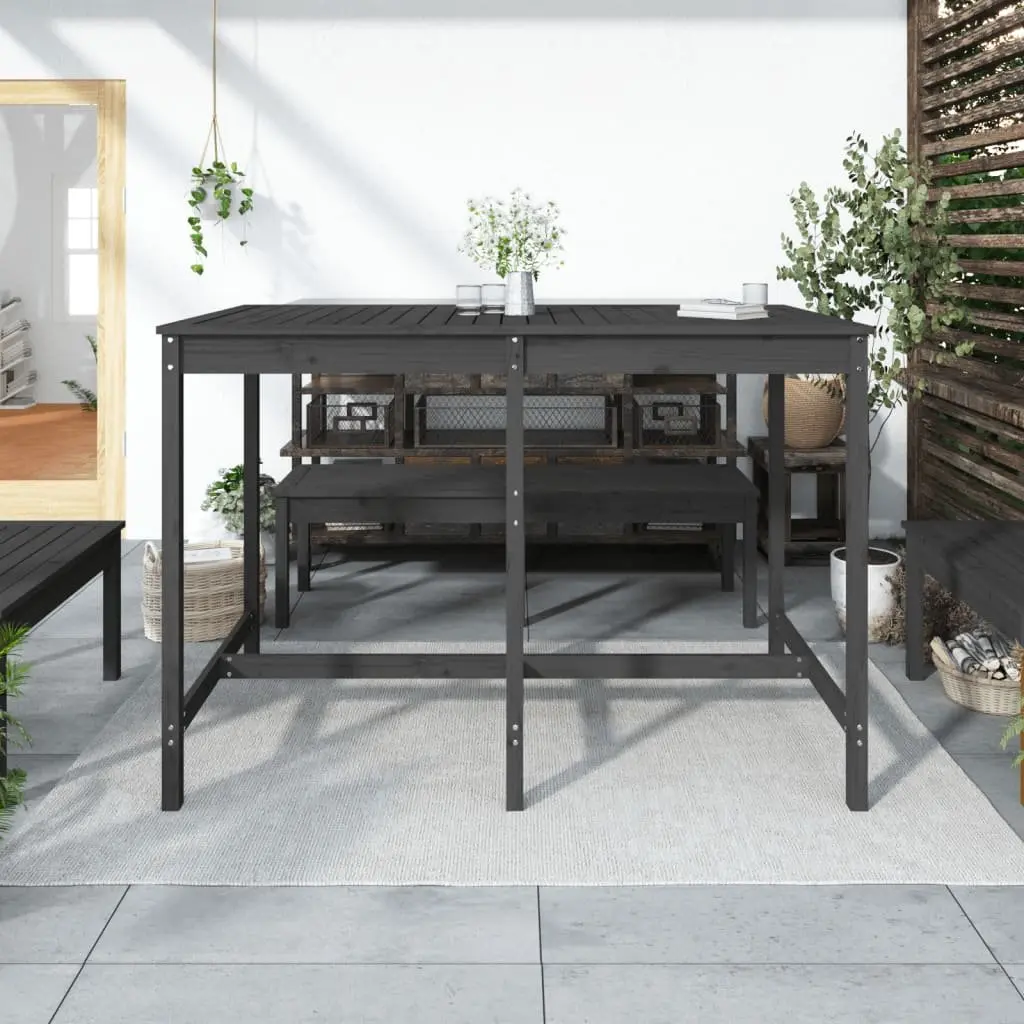 Grey Solid Pine Garden Table