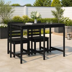 Sleek Black Wooden Garden Table for Your Outdoor Space
